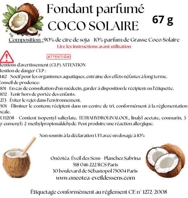 Onéotéa Éveil des Sens - L'artisanat parfumé à la française pour le bien-être Fondant parfumé , Bougie parfumée 