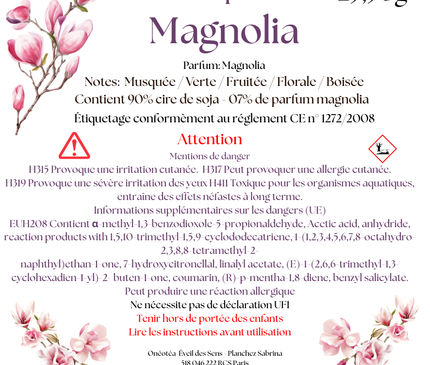 Lot de 2 fondants parfumés au magnolia en cire de soja dans une boîte cartonnée