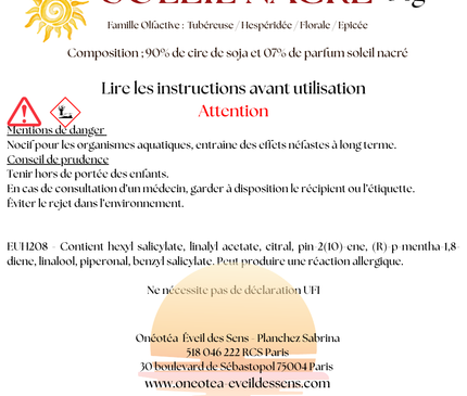 Lot de 3 fondants parfumés Soleil Nacré, ambiance solaire et raffinée, cire végétale de soja