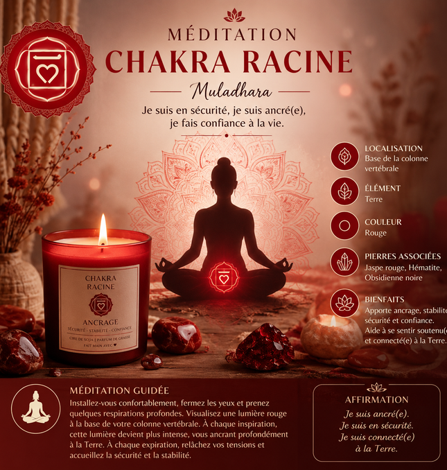Fiole Chakra Racine Muladhara - Symbole de Force, Vitalité et Confiance en Soi