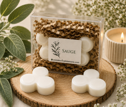Lot de 2 fondants parfumés sauge pour purification et harmonie énergétique