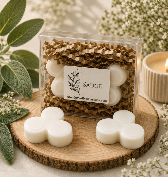 Lot de 2 fondants parfumés sauge pour purification et harmonie énergétique