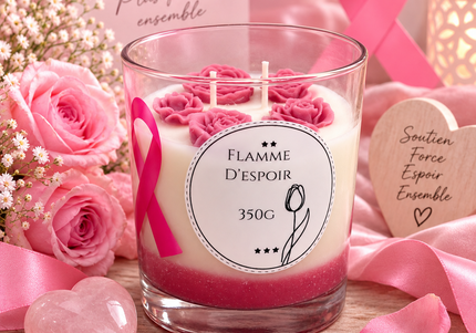 Bougie Octobre Rose Flamme d’Espoir – Cancer du Sein | Onéotéa