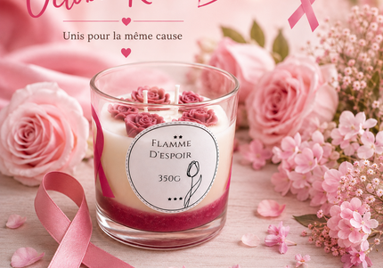 Bougie Octobre Rose Flamme d’Espoir – Cancer du Sein | Onéotéa