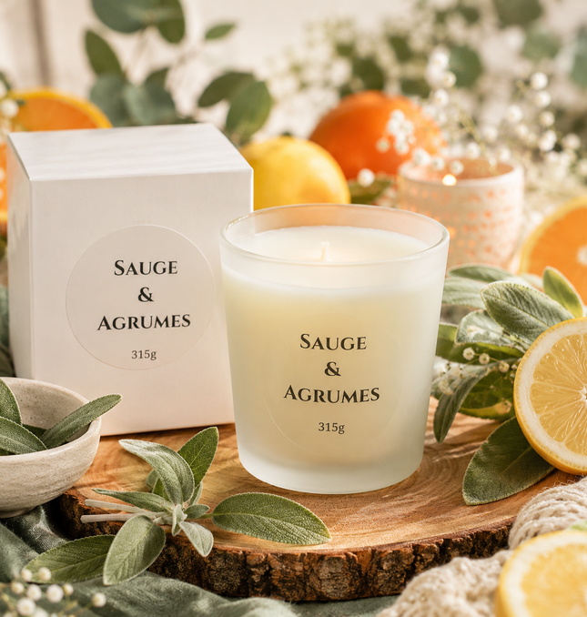 Bougie Sauge Agrumes | Onéotéa