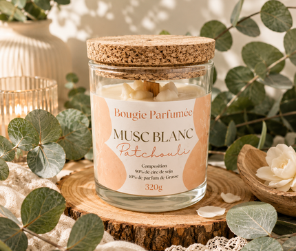 Bougie Musc Blanc • Patchouli | Onéotéa