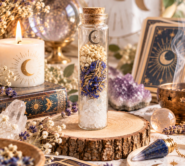 Fiole Divination, Cristal de Roche & Lapis-Lazuli | Onéotéa
