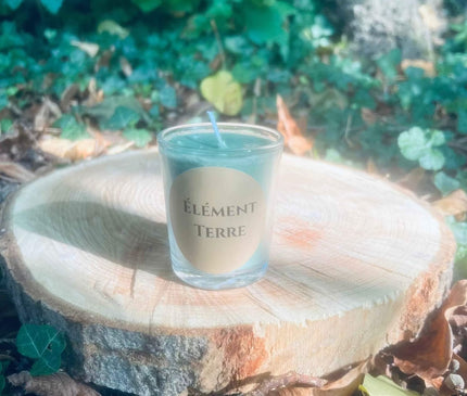 Pack Collection Les 4 Éléments bougies artisanales en édition limitée avec parfums Air, Terre, Eau et Feu en verre