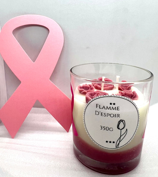 ✨ Bougie Flamme d'espoir  Édition Spéciale Cancer du Sein