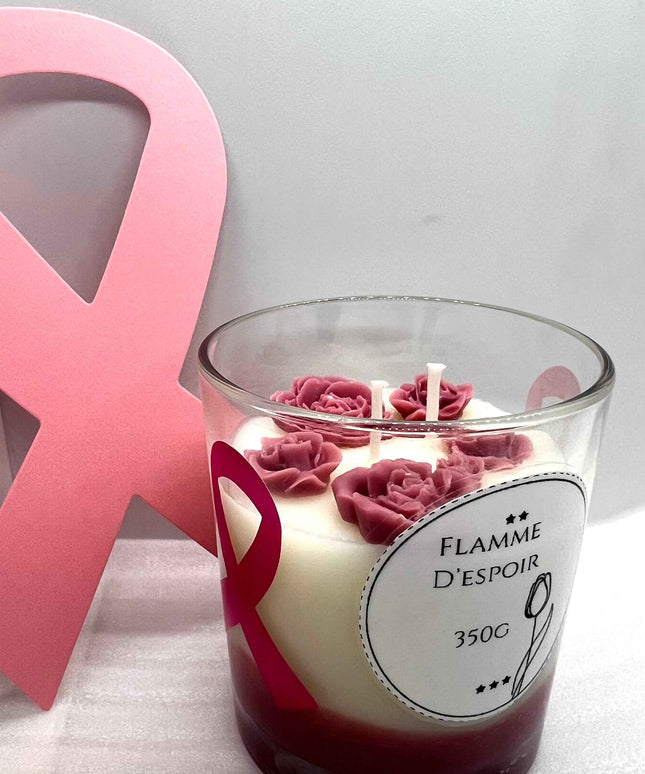 ✨ Bougie parfumée Flamme d'espoir - Édition Spéciale Cancer du Sein