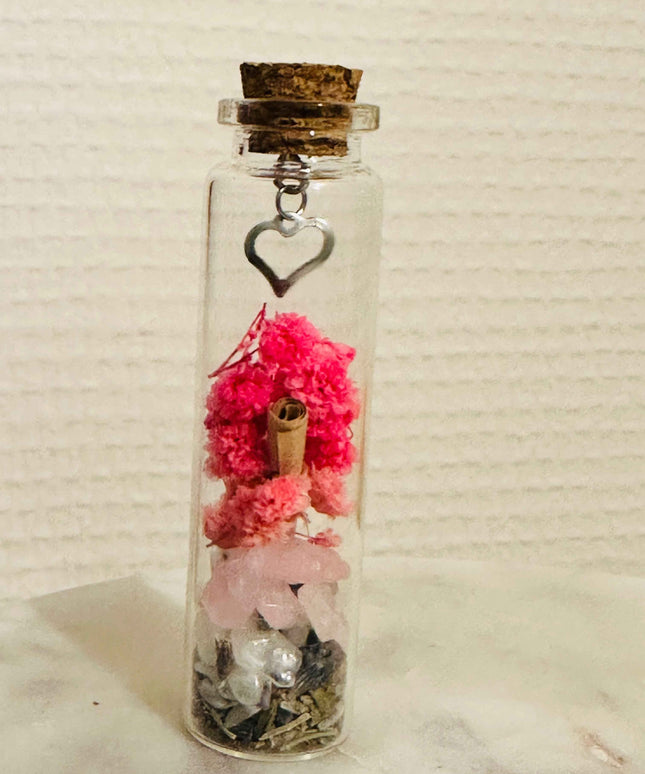 Fiole du Féminin Sacré – Pierre de lune & Quartz rose & Mantra Sacré