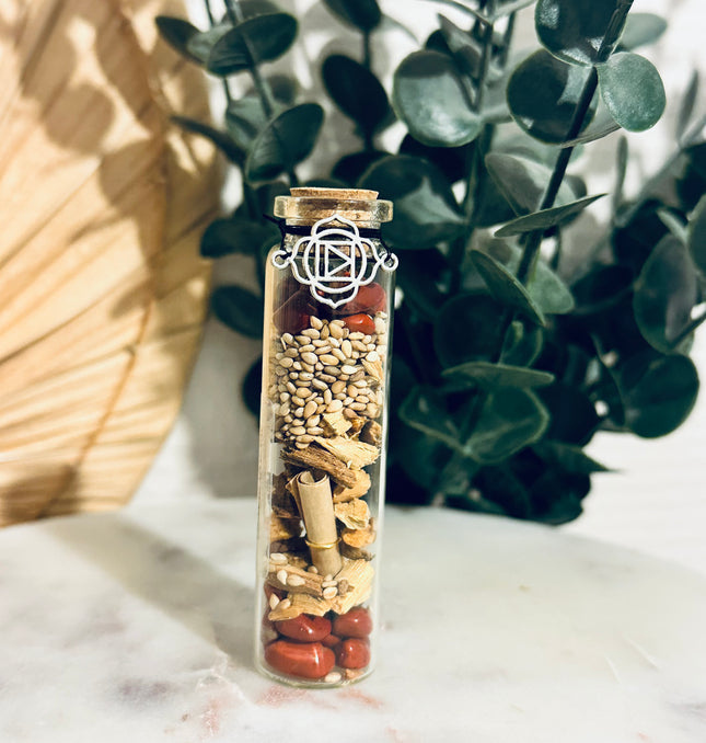 Fiole Chakra Racine  Maladhara - Symbole de Force, Vitalité et Confiance en Soi