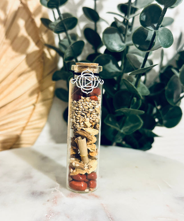 Fiole Chakra Racine  Maladhara - Symbole de Force, Vitalité et Confiance en Soi