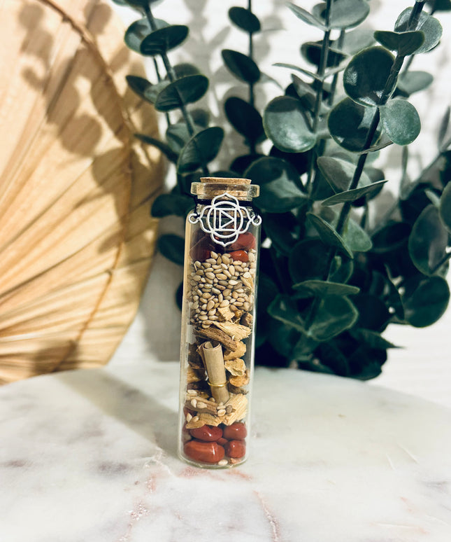 Fiole Chakra Racine  Maladhara - Symbole de Force, Vitalité et Confiance en Soi