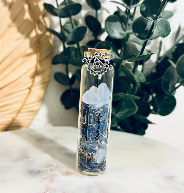 Fiole Chakra Gorge Vishuddha - Éveillez votre voix et exprimez-vous avec énergie