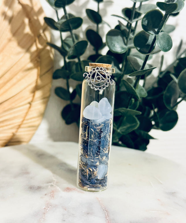 Fiole Chakra Gorge Vishuddha - Éveillez votre voix et exprimez-vous avec énergie