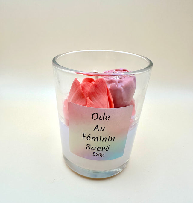 Bougie Ode au Féminin Sacré - Parfum autour de la rose