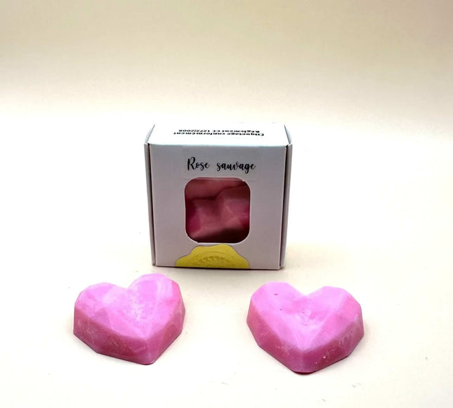 Lot de 2 fondants parfumés rose sauvage à base de cire de soja