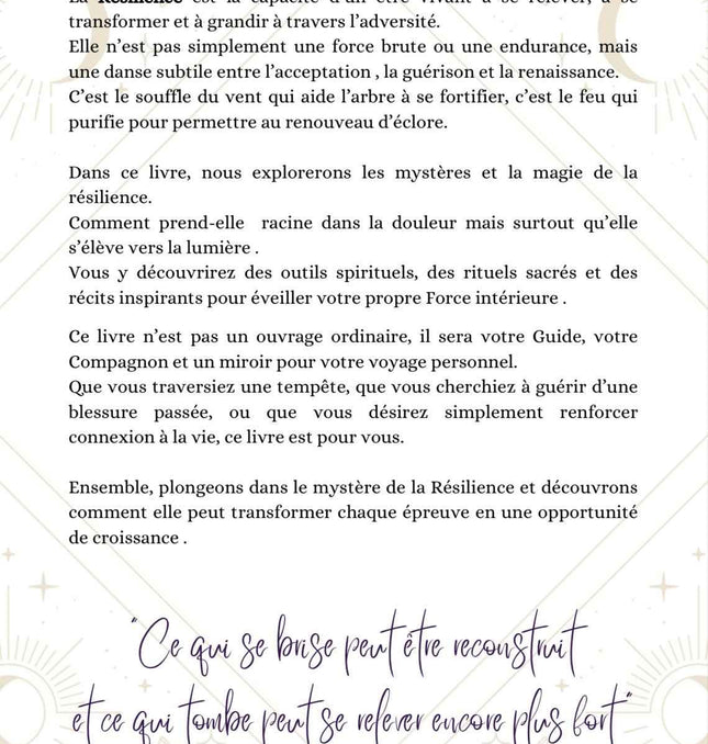 L'Écrin de La Résilience - Ouvrage pour votre développement Personnel Par Sabrina Planchez