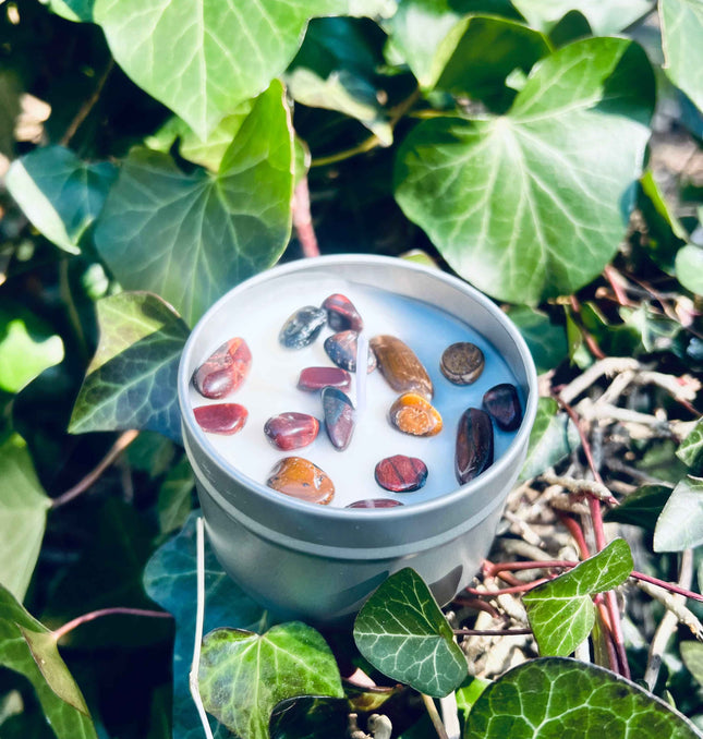 Bougie protection  "Oeil du Tigre & Oeil du Faucon"