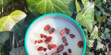 Bougie parfumée " Ancrage " avec Pierres Jaspe rouge