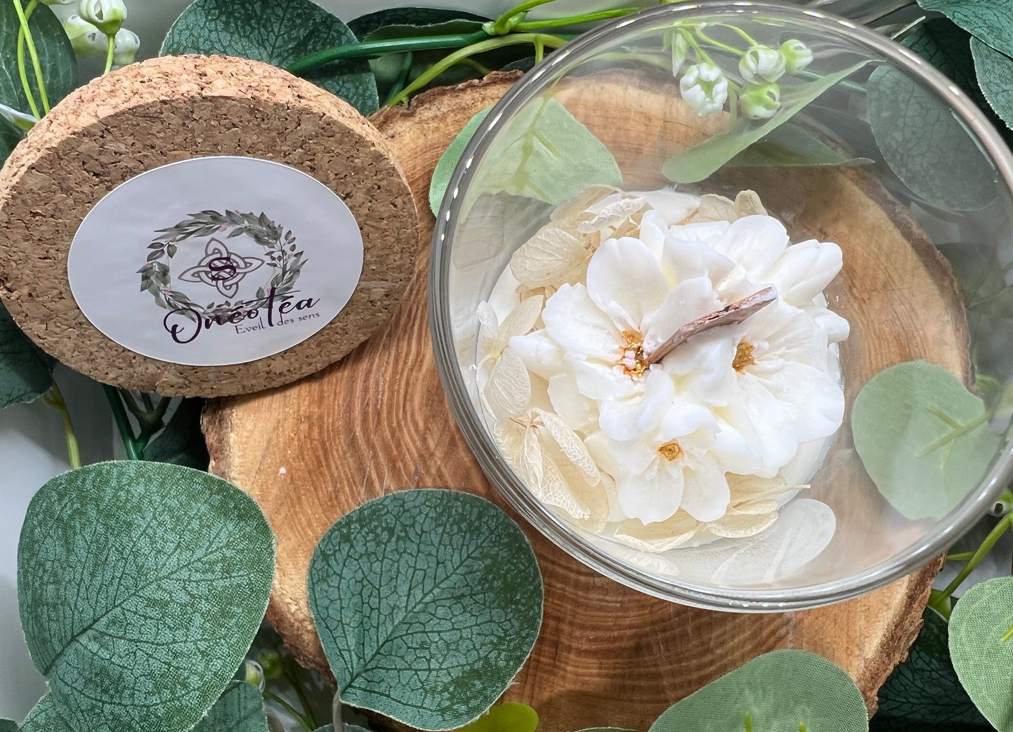 Bougie Parfumée au Musc blanc & Ambre Patchouli - Onéotéa - Éveil des Sens