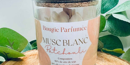 Bougie Parfumée à la douceur du Musc blanc et Ambre Patchouli