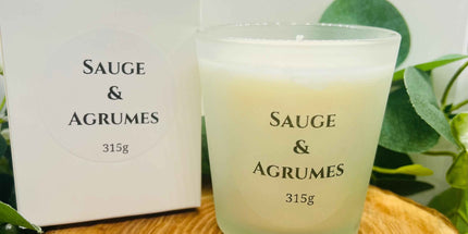 Bougie parfumée Sauge & Agrumes - Équilibre et Énergie