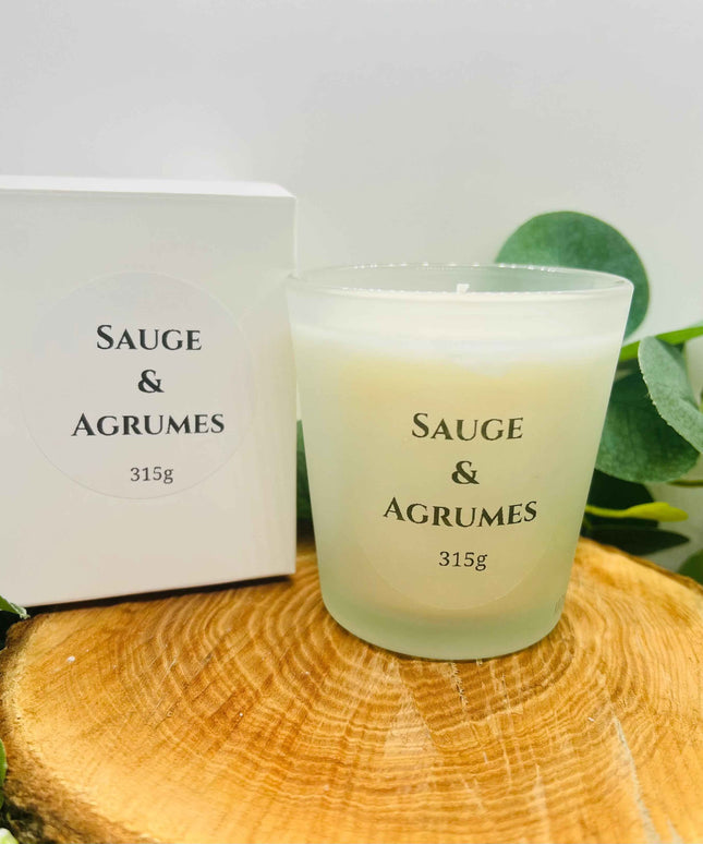 Bougie parfumée Sauge & Agrumes - Équilibre et Énergie