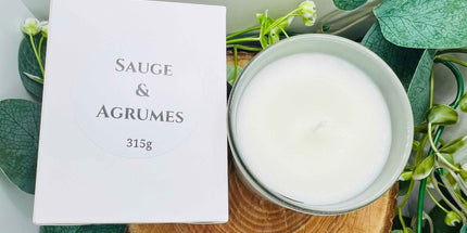 Bougie parfumée Sauge & Agrumes - Équilibre et Énergie