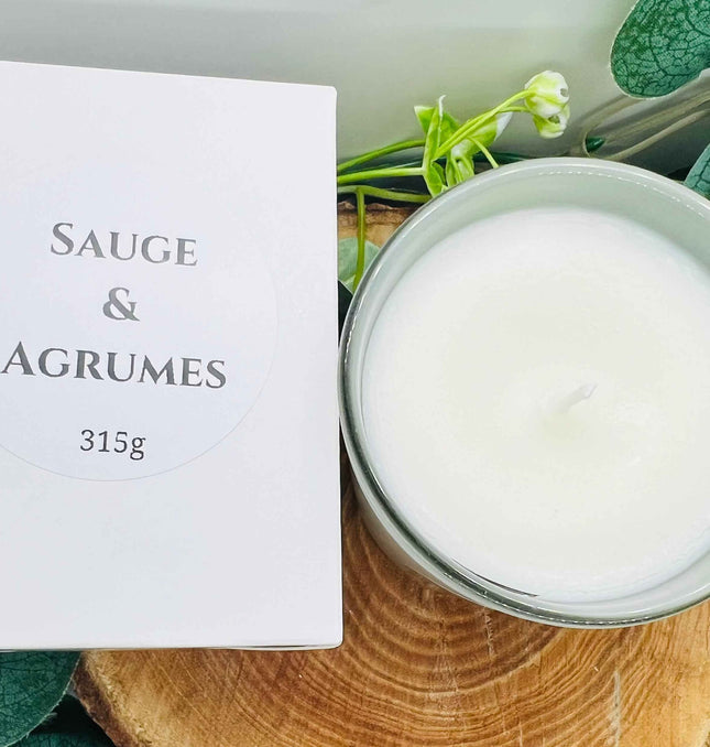 Bougie parfumée Sauge & Agrumes - Équilibre et Énergie