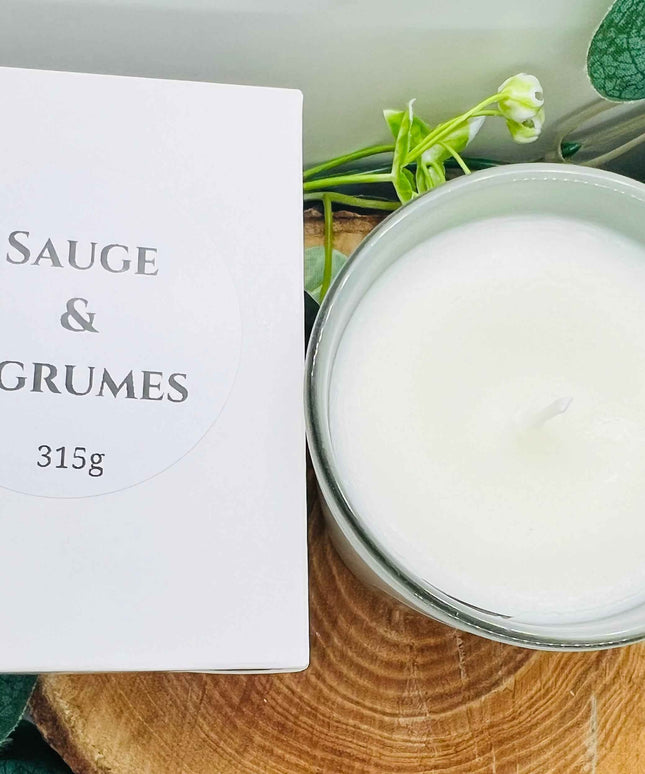 Bougie parfumée Sauge & Agrumes - Équilibre et Énergie