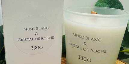 Bougie parfumée au Musc Blanc & Cristal de Roche - Clarté