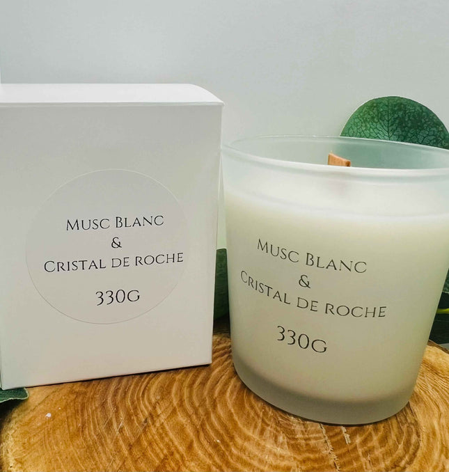 Bougie parfumée au Musc Blanc & Cristal de Roche - Clarté