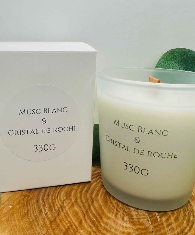 Bougie parfumée au Musc Blanc & Cristal de Roche - Clarté