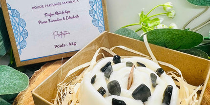 Bougie parfumée Mandala Tourmaline Noire & Labradorite