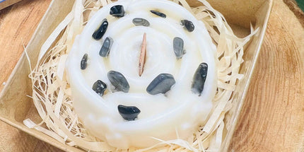 Bougie parfumée Mandala Tourmaline Noire & Labradorite