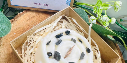 Bougie parfumée Mandala Tourmaline Noire & Labradorite