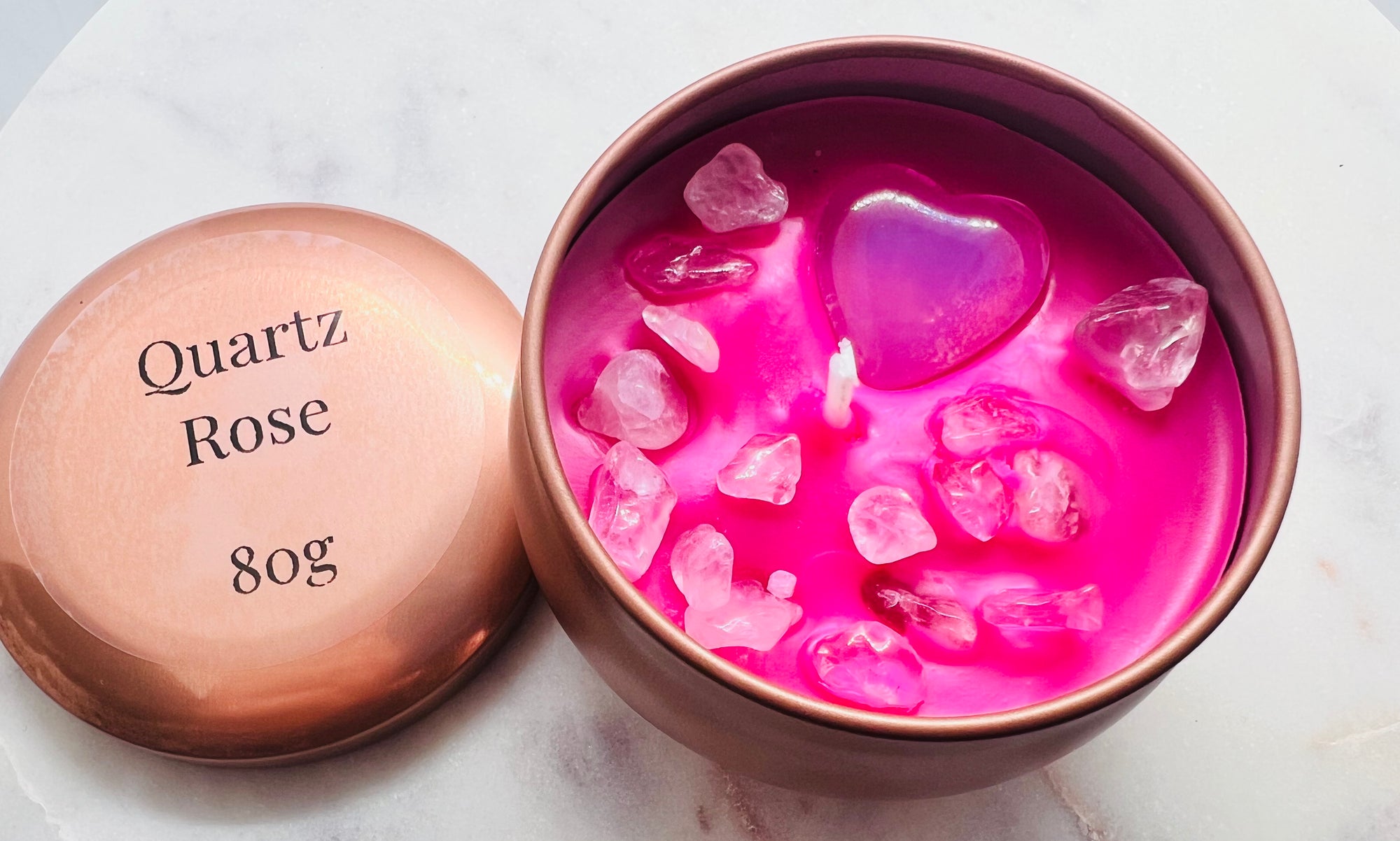 Bougie Quartz Rose - Onéotéa - Éveil des Sens