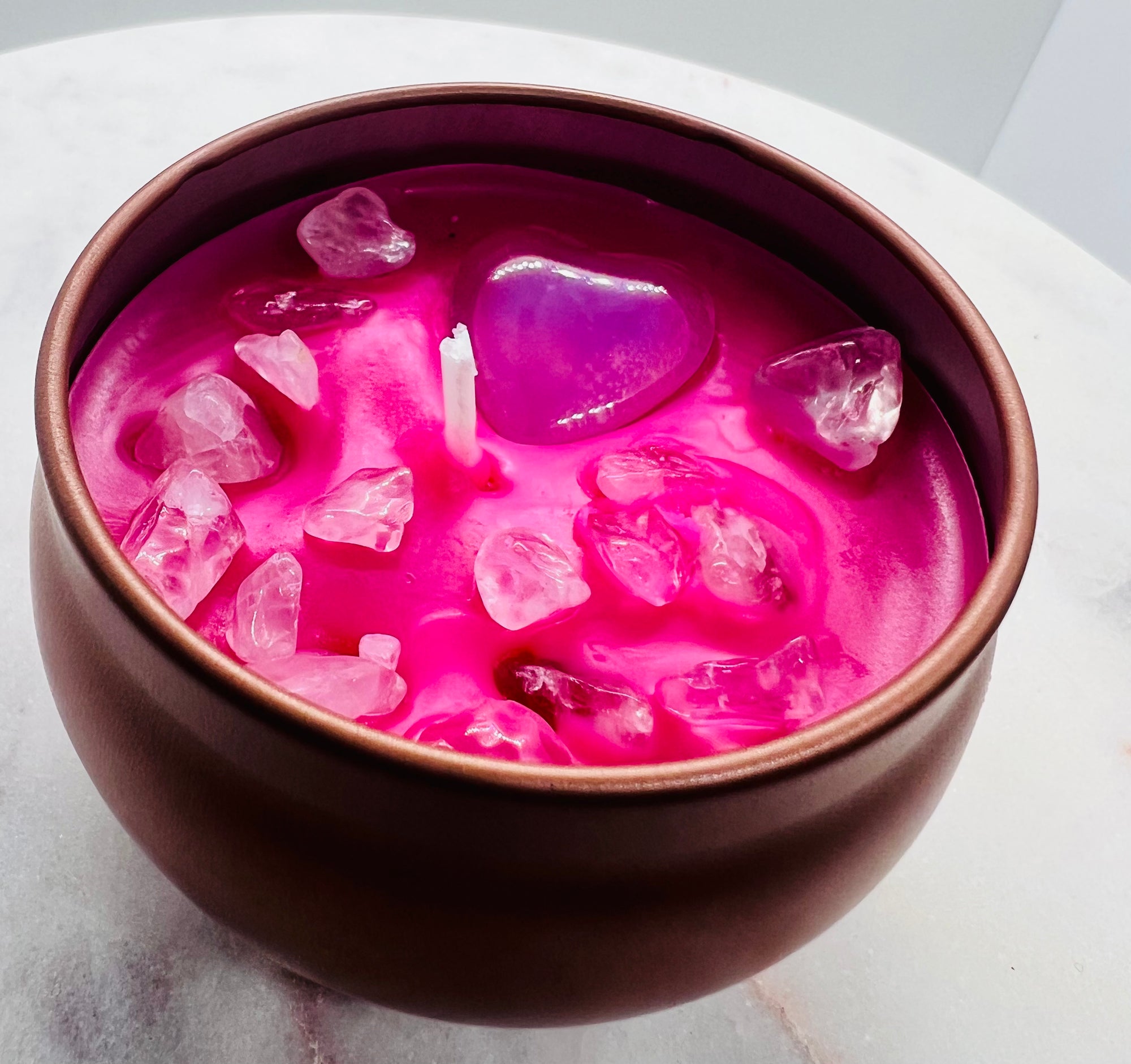 Bougie Quartz Rose - Onéotéa - Éveil des Sens