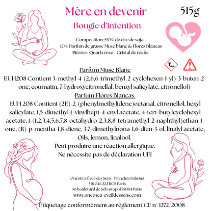 Mère en devenir | Bougie d'intention Grossesse | Onéotéa