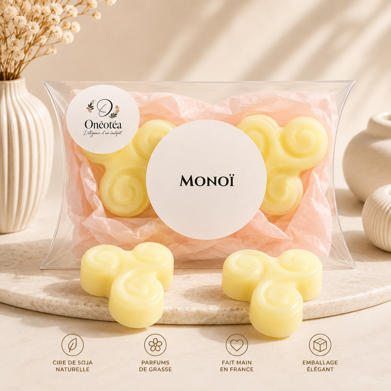Lot de 3 fondants parfumés Monoï pour ambiance tropicale et estivale