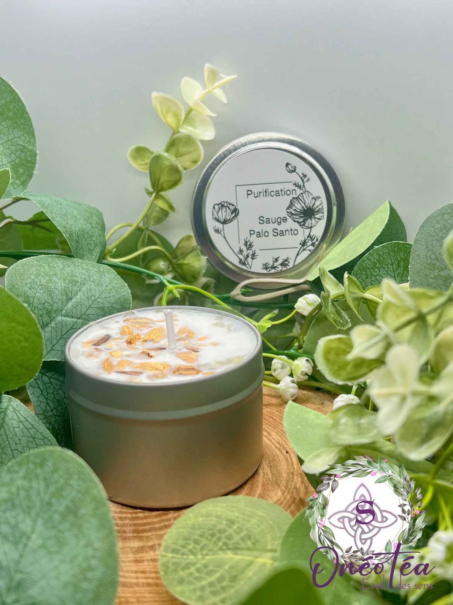 Bougie parfumée Sauge Blanche & Palo Santo - Onéotéa - Éveil des Sens