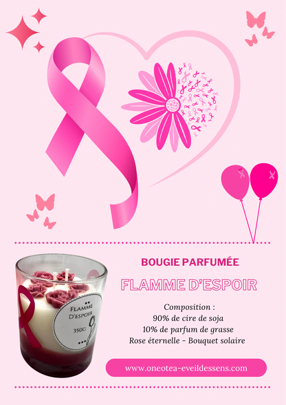 ✨ Bougie Flamme d'espoir  Édition Spéciale Cancer du Sein