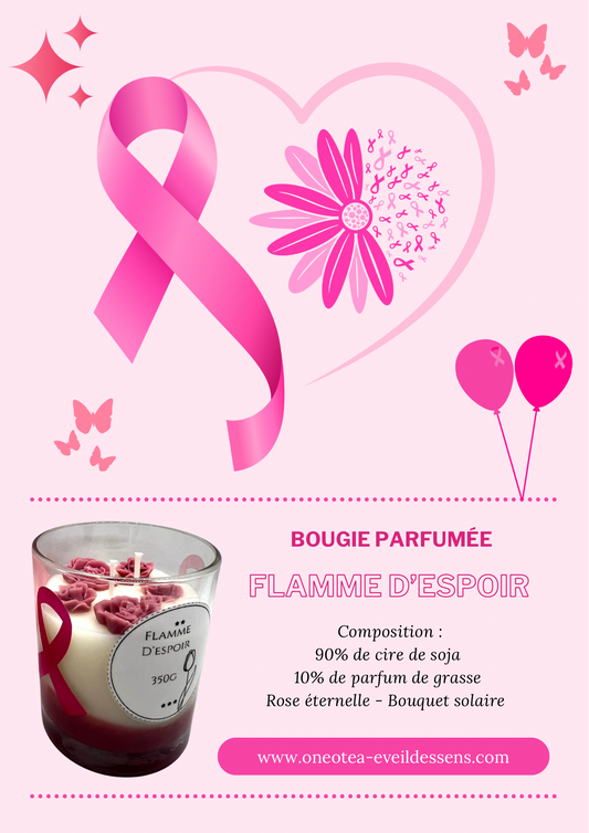 ✨ Bougie Flamme d'espoir  Édition Spéciale Cancer du Sein