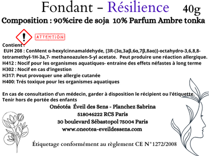 Fondants parfumés Ambre Tonka, un voyage olfactif vers la résilience, la transformation, et l'apaisement émotionnel.