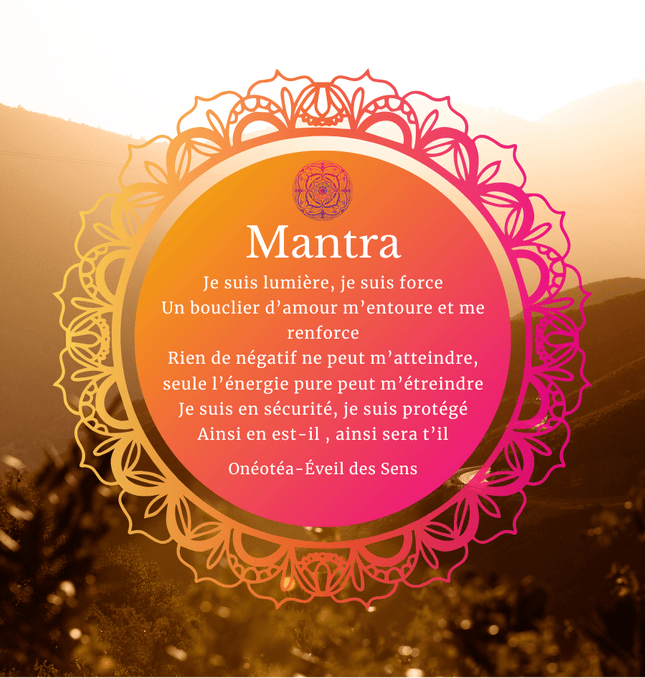 Bougie parfumée Mandala Tourmaline Noire & Labradorite - Parfum Oeil du tigre - Onéotéa - Éveil des Sens