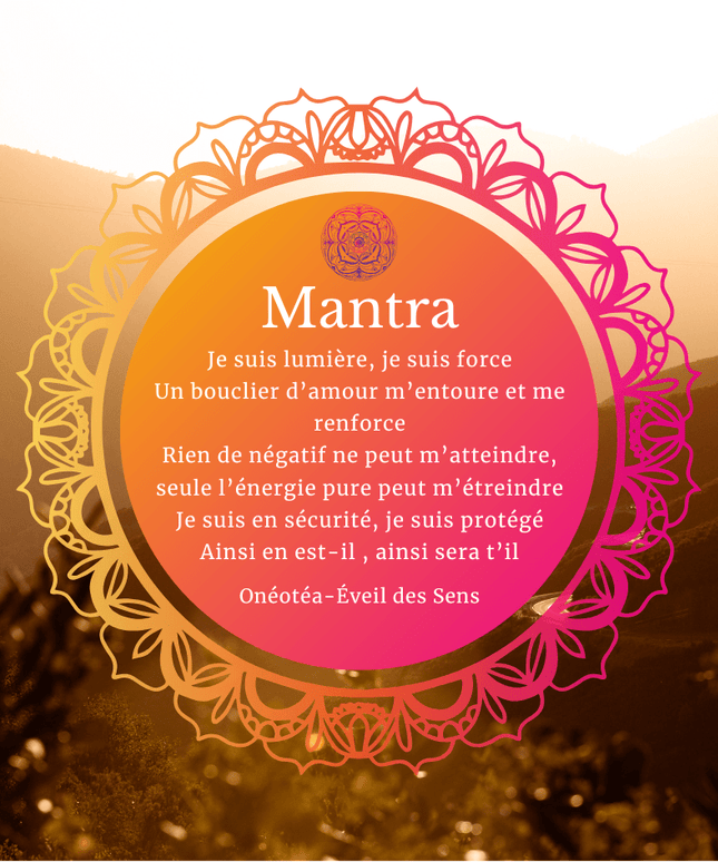 Bougie parfumée Mandala Tourmaline Noire & Labradorite - Parfum Oeil du tigre - Onéotéa - Éveil des Sens