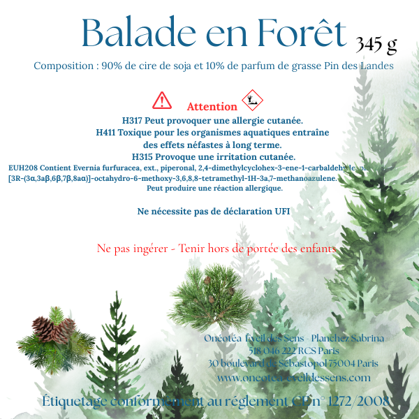 Bougie Balade en Forêt parfum Pin des Landes ambiance boisée naturelle