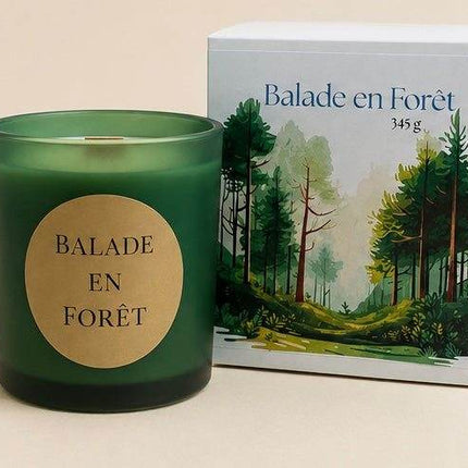 Bougie parole Balade en Forêt parfum Pin des Landes mèche bois ambiance boisée naturelle française artisanale